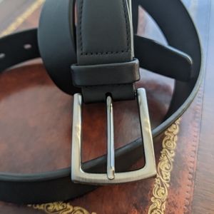 Mens Black Perry Ellis Leather Dress Belt